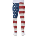American Flag Knitted Print Scuba Joggers