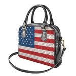 American Flag Knitted Print Shoulder Handbag