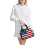 American Flag Knitted Print Shoulder Handbag