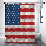 American Flag Knitted Print Shower Curtain
