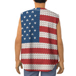 American Flag Knitted Print Sleeveless Baseball Jersey