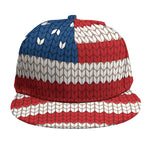 American Flag Knitted Print Snapback Cap