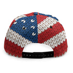 American Flag Knitted Print Snapback Cap