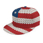 American Flag Knitted Print Snapback Cap