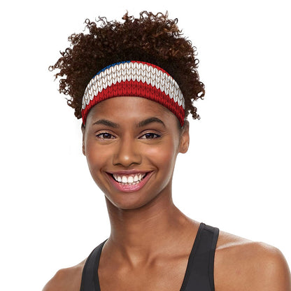 American Flag Knitted Print Sports Headband