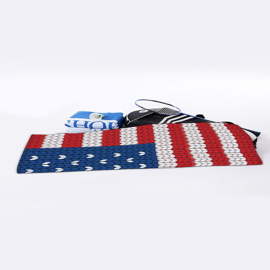 American Flag Knitted Print Sports Towel