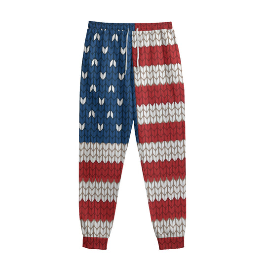 American Flag Knitted Print Sweatpants