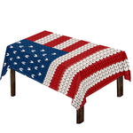 American Flag Knitted Print Tablecloth