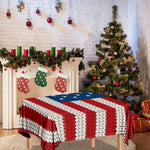 American Flag Knitted Print Tablecloth