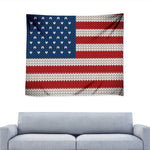 American Flag Knitted Print Tapestry