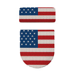 American Flag Knitted Print Toilet Lid And Tank Cover Set