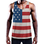 American Flag Knitted Print Training Tank Top