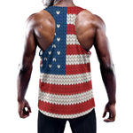 American Flag Knitted Print Training Tank Top