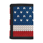 American Flag Knitted Print Trifold Wallet