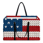 American Flag Knitted Print Utility Tote Bag