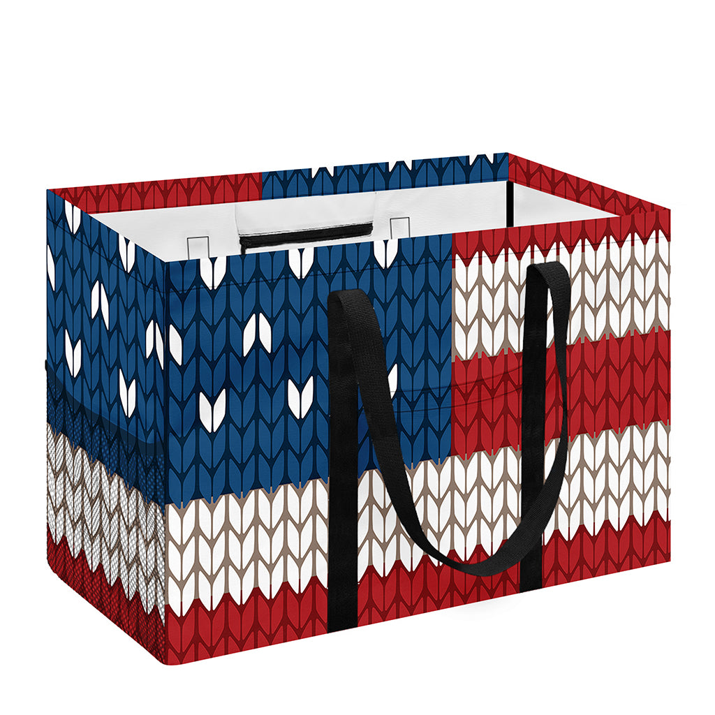 American Flag Knitted Print Utility Tote Bag