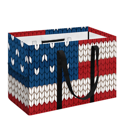 American Flag Knitted Print Utility Tote Bag
