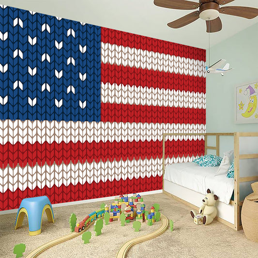 American Flag Knitted Print Wall Sticker