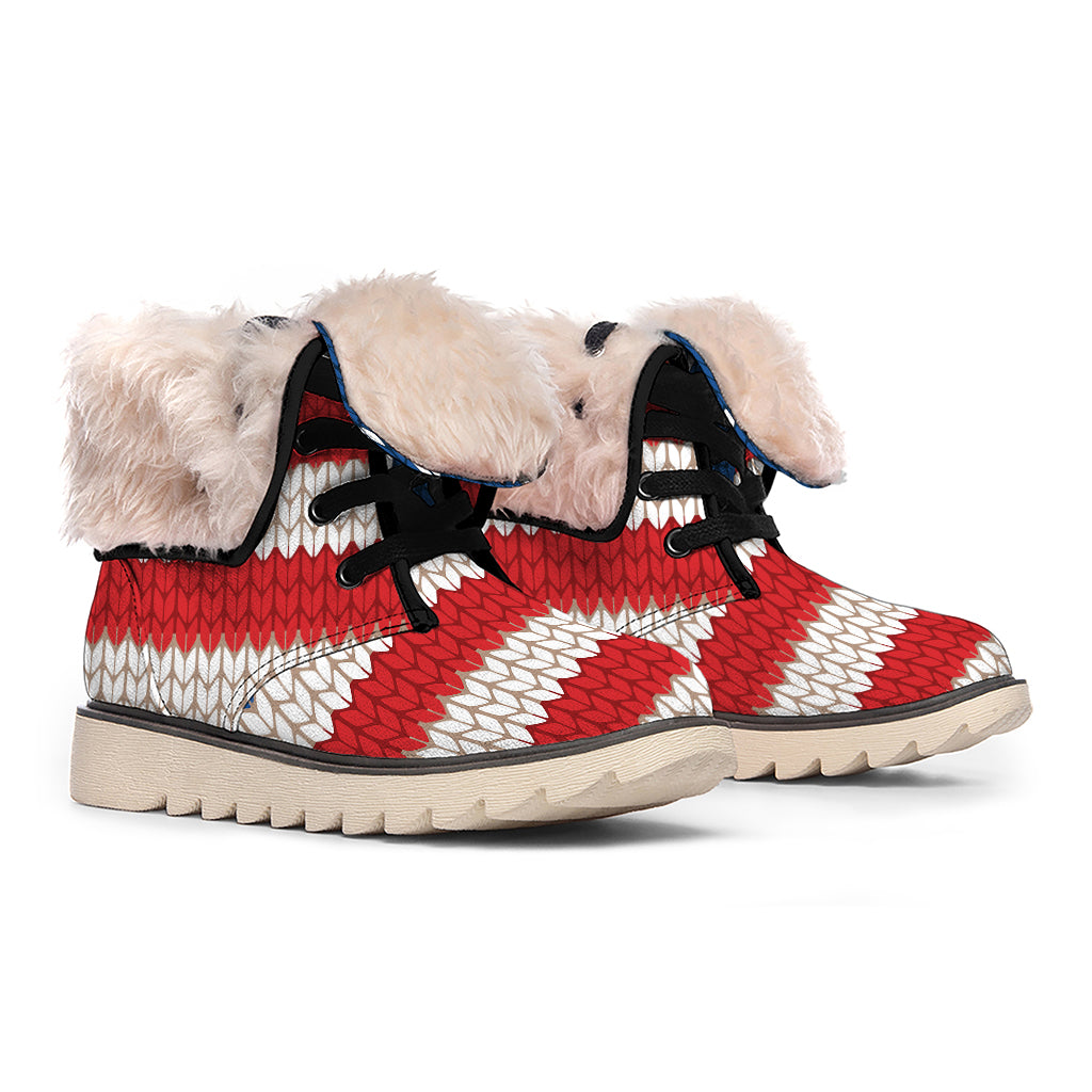 American Flag Knitted Print Winter Boots