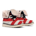 American Flag Knitted Print Winter Boots