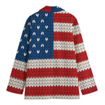 American Flag Knitted Print Women's Blazer