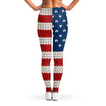 American Flag Knitted Print Women's Leggings