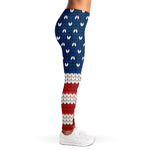 American Flag Knitted Print Women's Leggings
