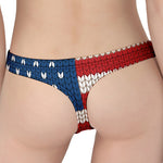 American Flag Knitted Print Women's Thong