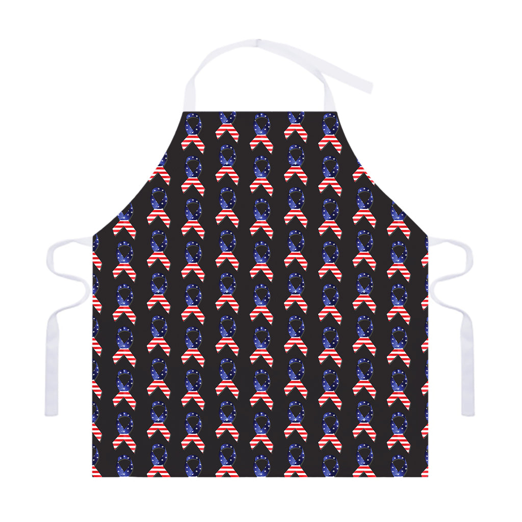 American Flag Ribbon Pattern Print Adjustable Apron