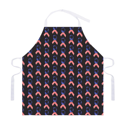 American Flag Ribbon Pattern Print Adjustable Apron