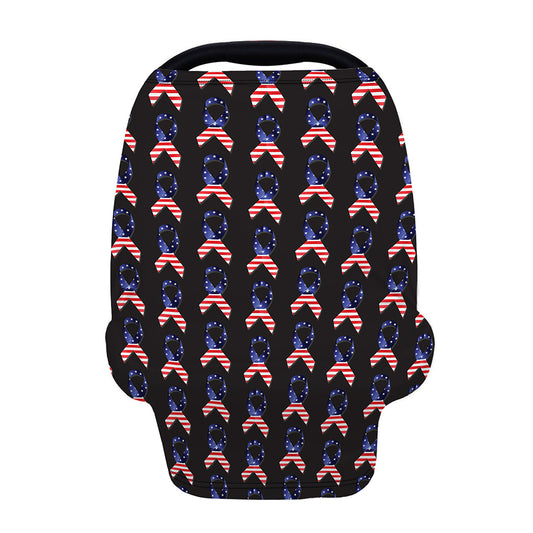 American Flag Ribbon Pattern Print Baby Seat Cover