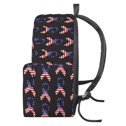 American Flag Ribbon Pattern Print Backpack