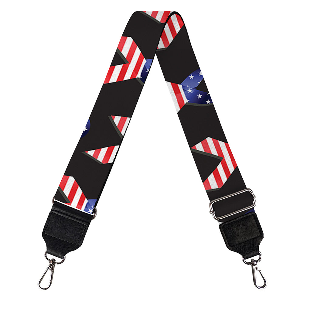 American Flag Ribbon Pattern Print Bag Strap
