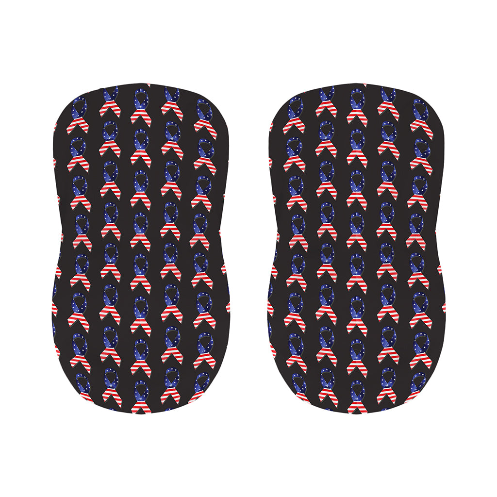 American Flag Ribbon Pattern Print Bar Stool Covers