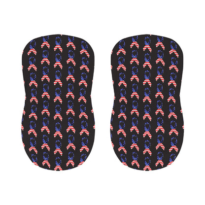 American Flag Ribbon Pattern Print Bar Stool Covers