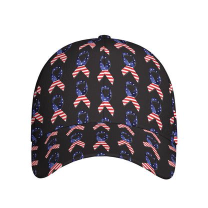 American Flag Ribbon Pattern Print Baseball Cap