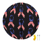 American Flag Ribbon Pattern Print Basketball