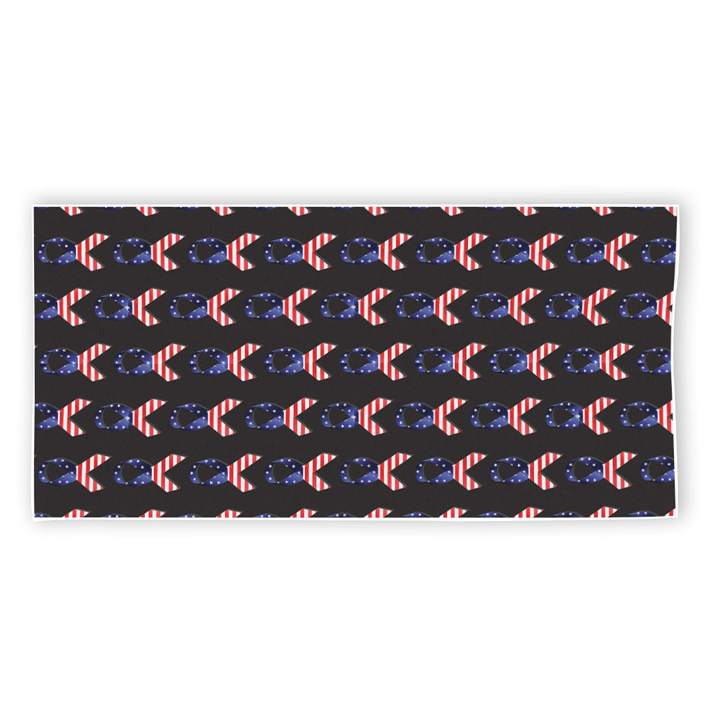 American Flag Ribbon Pattern Print Beach Towel