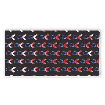 American Flag Ribbon Pattern Print Beach Towel