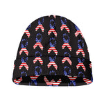 American Flag Ribbon Pattern Print Beanie