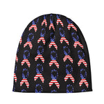 American Flag Ribbon Pattern Print Beanie
