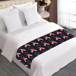 American Flag Ribbon Pattern Print Bed Runner