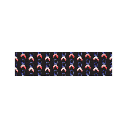 American Flag Ribbon Pattern Print Bed Runner