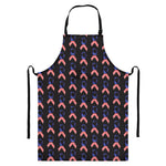 American Flag Ribbon Pattern Print Bib Apron With Pocket