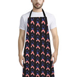 American Flag Ribbon Pattern Print Bib Apron With Pocket