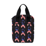 American Flag Ribbon Pattern Print Bible Tote Bag