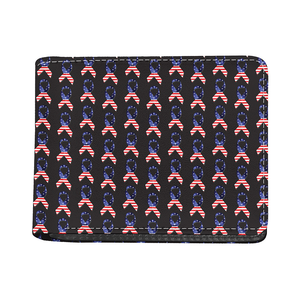 American Flag Ribbon Pattern Print Bifold Wallet