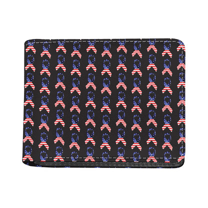 American Flag Ribbon Pattern Print Bifold Wallet