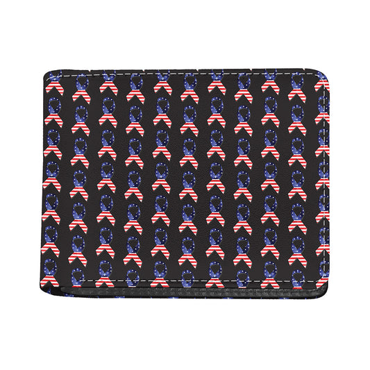American Flag Ribbon Pattern Print Bifold Wallet