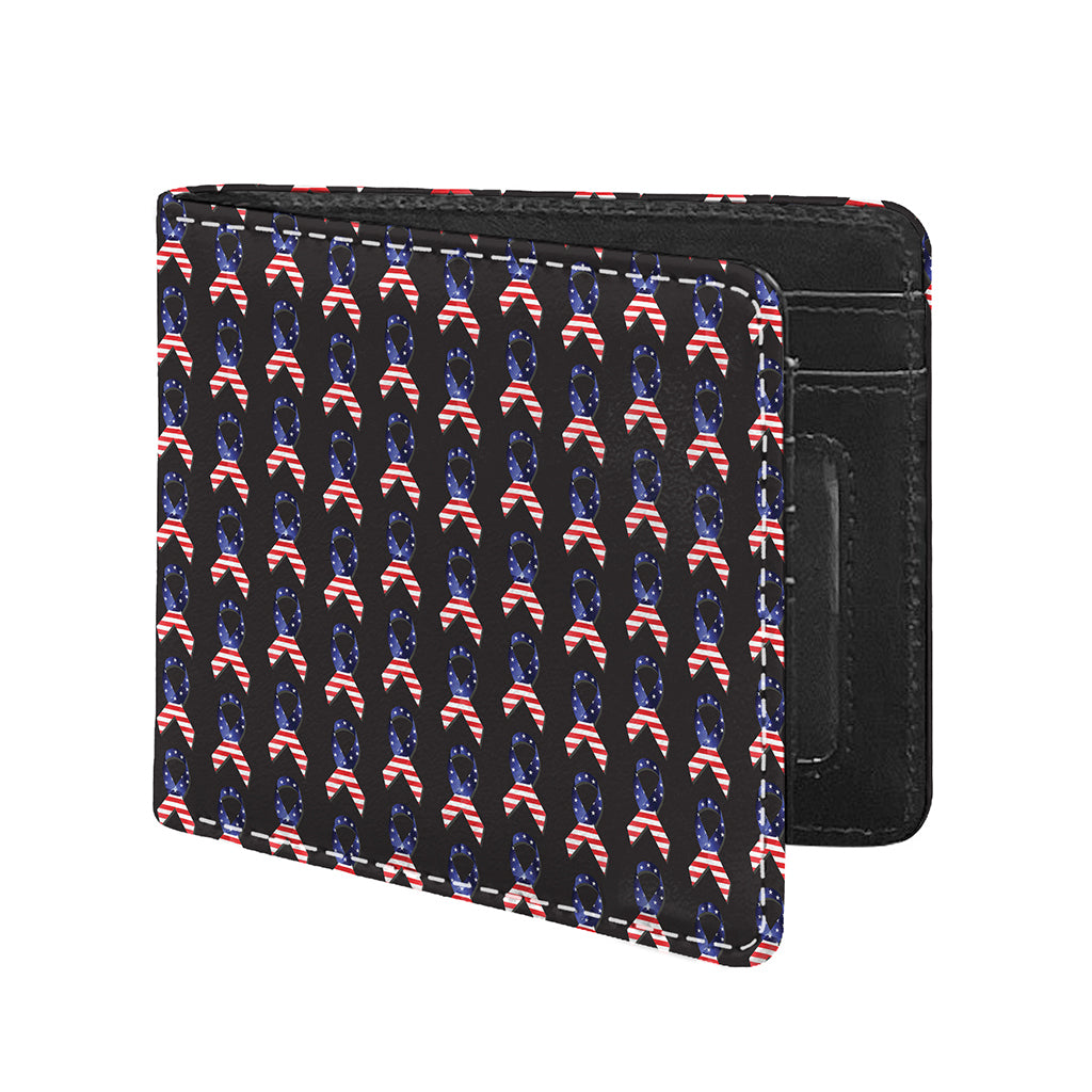 American Flag Ribbon Pattern Print Bifold Wallet